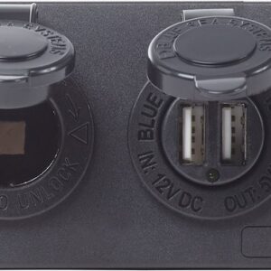 BLUE SEA PANEL ACC H2O 2 USBS & SCKT 4365-BSS