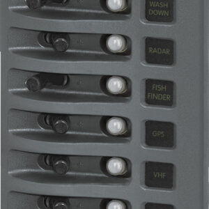 BLUE SEA PANEL WD 12VDC CLB 8POS GRAY 4378-BSS