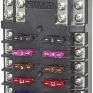 BLUE SEA FUSE BLOCK STBLADE 12CIRC W/GND 5031-BSS