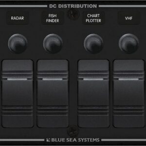 BLUE SEA PANEL H2O 12VDC CLB 8POS BLK H 8371-BSS