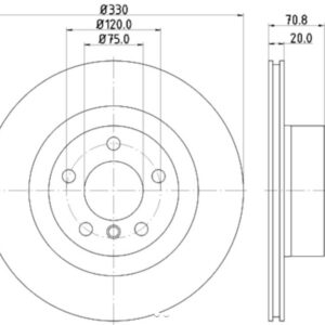 HELLA DISC BRAKE ROTOR HIGH CARBON 355119542