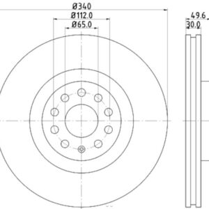 HELLA BRAKE DISC FOR VW/SKODA/AUDI/SEAT 355129241