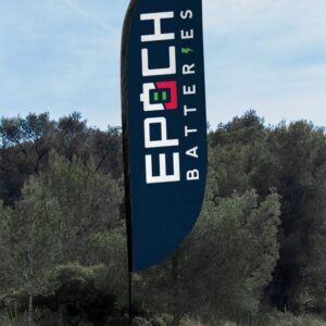 EPOCH BATTER LOGO FLAG 12' WITH GROUND STAKE MARK-LOGO-FLAG