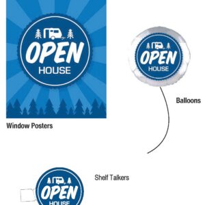 YUNKER OPEN HOUSE SIGN KIT BLUE RV OPENBLUE