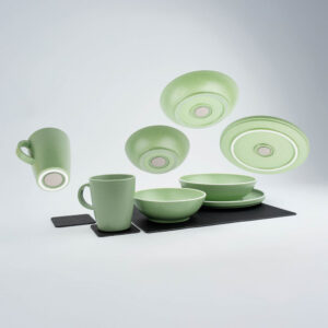 SILWY MAGNET TABLEWARE SET DOLOMIT GREEN METAL SYBR-KGS-11-G